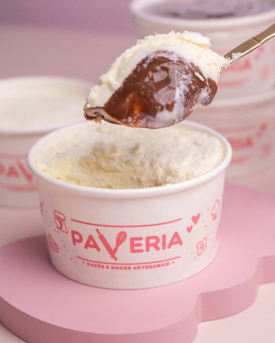 Pavê de leite Ninho com ganache de Nutella